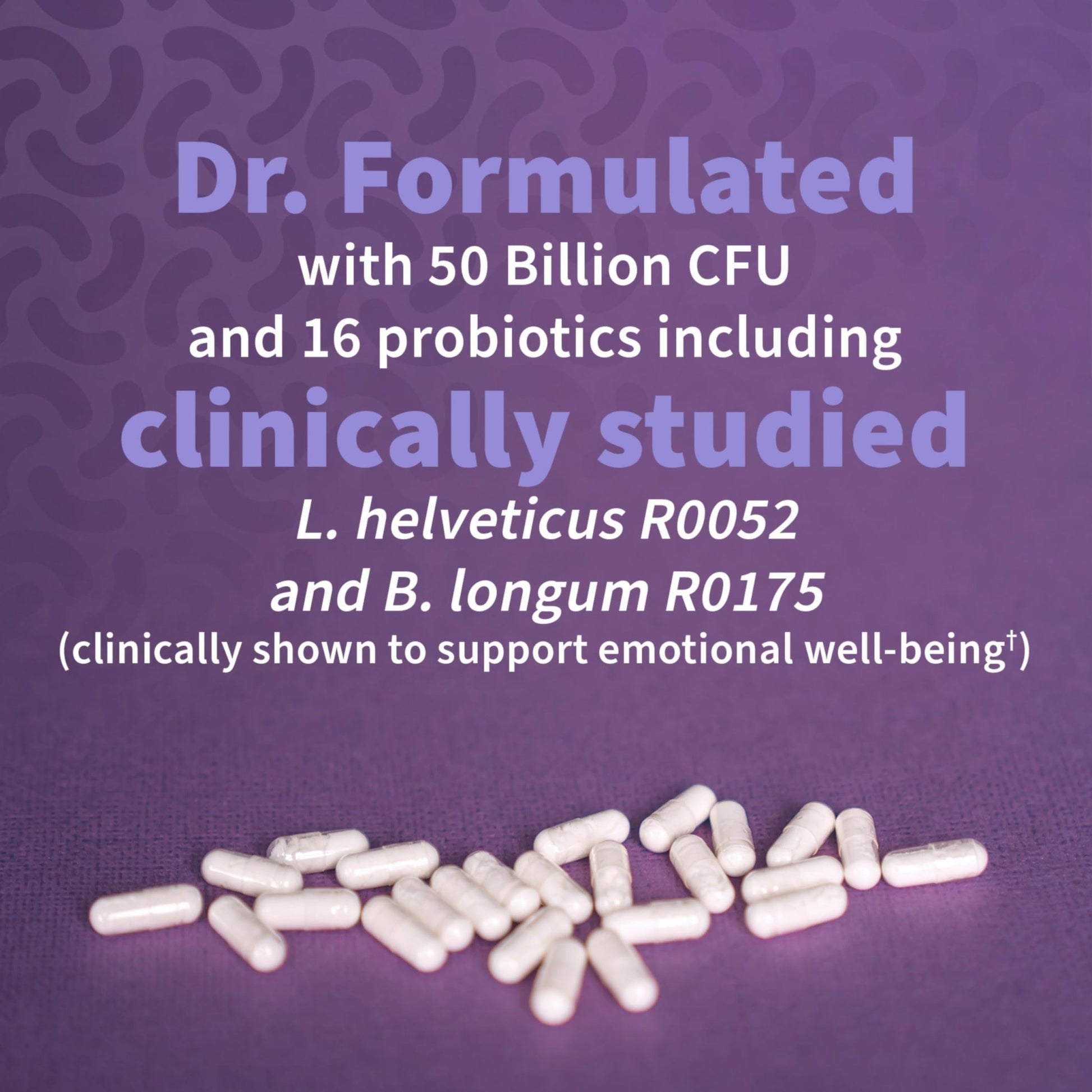 Garden of Life Dr. Formulated Probiotics Mood+ - 50 Billion CFU - Supports Relaxation & Digestive Health - Shelf Stable - 60 Vegetarian Capsules - dailyvitalstore