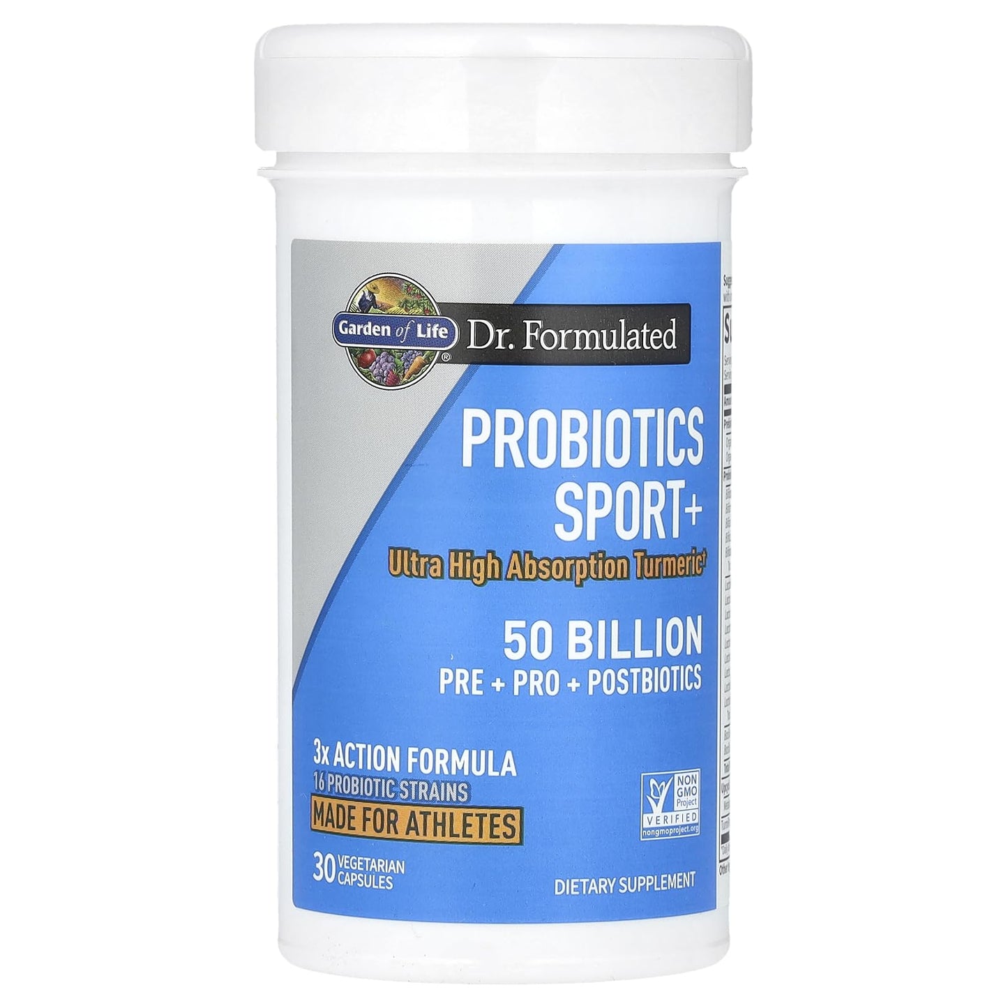 Garden of Life Dr Formulated Sport Probiotics Digestive Supplement, Organic Prebiotics for Women & Men Athletes, Clinically Studied Turmeric Curcumin - dailyvitalstore