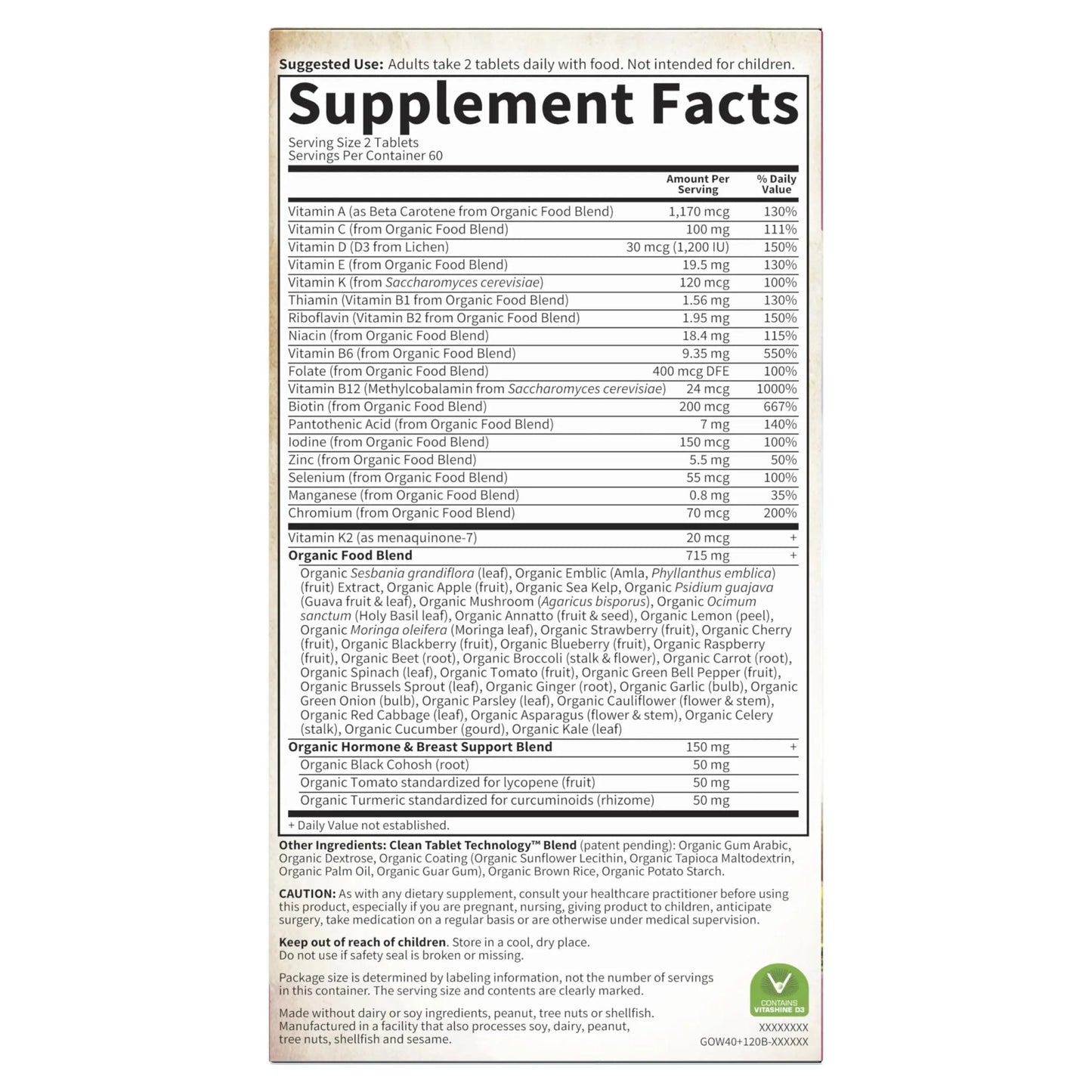 Garden of Life Multivitamin for Women 40 Plus, Organics Womens Vitamins, Hormone & Breast Health Support Blend - dailyvitalstore