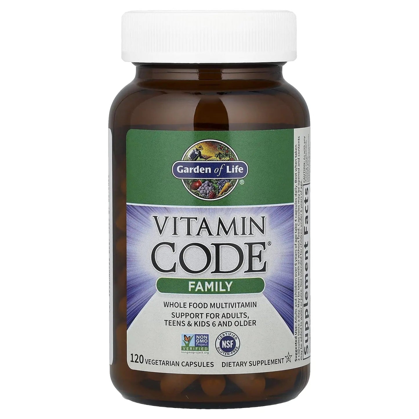 Garden of Life Multivitamin for Women, Men & Kids Age 6 and up, Vitamin Code Family Multi - 120 Vegetarian Capsules, Whole Food Vitamins - dailyvitalstore