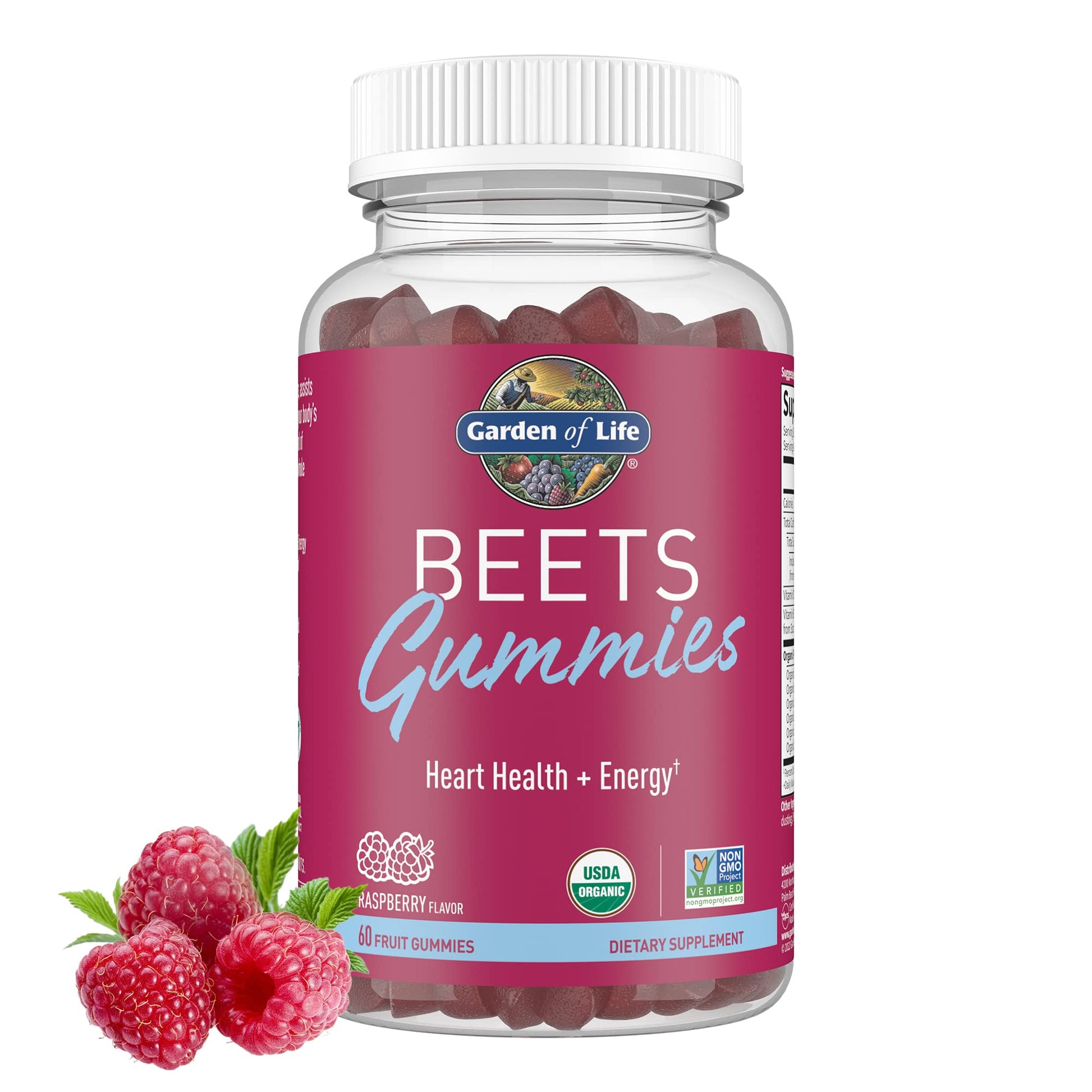 Garden of Life Organic Beet Root Gummies Made from Pectin with Antioxidants, Vitamin C, Vitamin D & B12 for Heart Health & Energy – BEETS Gummies – Vegan, Gluten Free, Non GMO, Raspberry, 30 Servings - dailyvitalstore