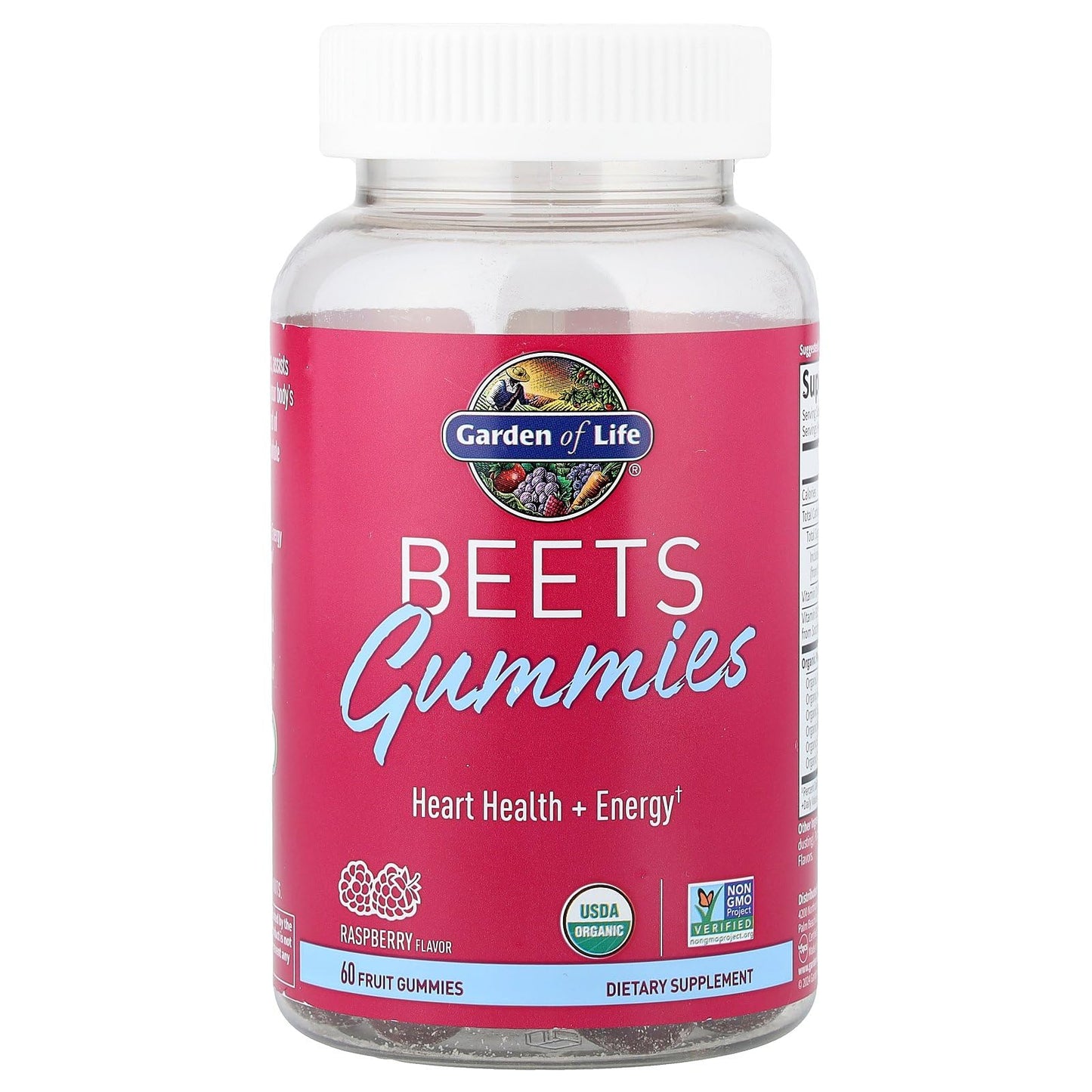 Garden of Life Organic Beet Root Gummies Made from Pectin with Antioxidants, Vitamin C, Vitamin D & B12 for Heart Health & Energy – BEETS Gummies – Vegan, Gluten Free, Non GMO, Raspberry, 30 Servings - dailyvitalstore