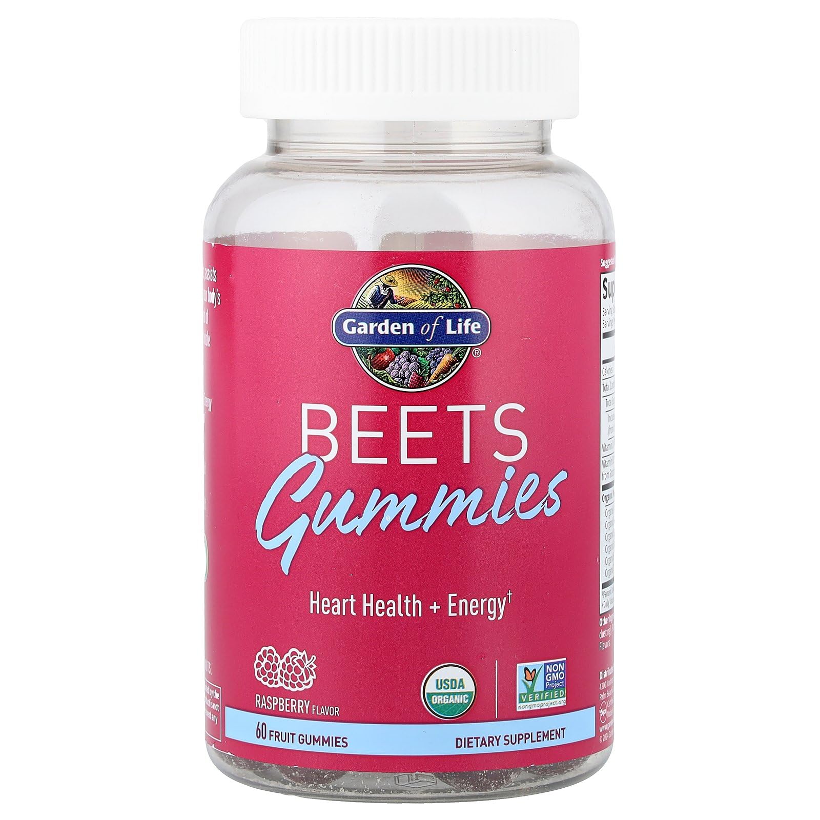 Garden of Life Organic Beet Root Gummies Made from Pectin with Antioxidants, Vitamin C, Vitamin D & B12 for Heart Health & Energy – BEETS Gummies – Vegan, Gluten Free, Non GMO, Raspberry, 30 Servings - dailyvitalstore