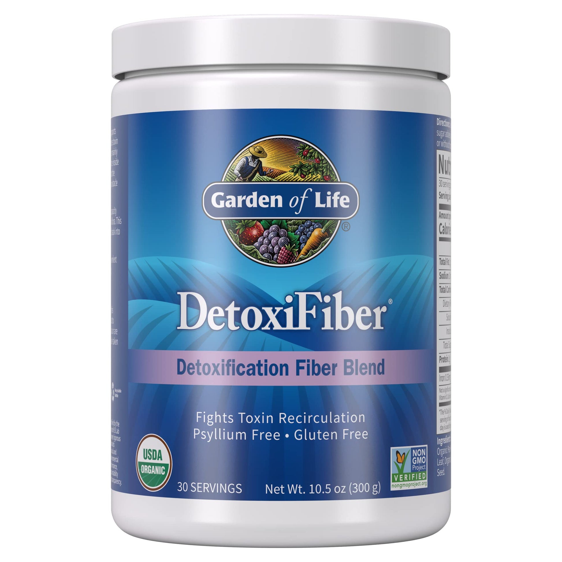 Garden of Life Organic Unflavored Fiber Powder Detox Blend with Chia, Alfalfa & Barley for Herbal Cleanse, Gut Health Support - Detoxifiber - Non-GMO, - dailyvitalstore