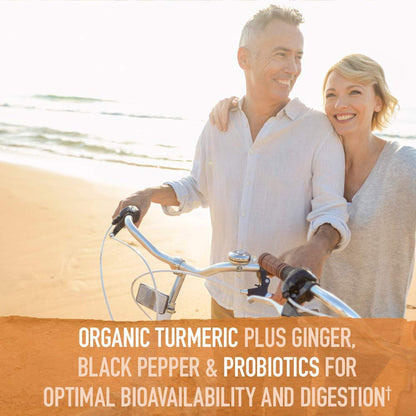 Garden of Life Organics Extra Strength Turmeric Inflammatory Response 120 Tablets-100Mg Curcumin (95% Curcuminoids) Black Pepper, Probiotics, Organic Non-GMO Vegan Gluten Free Herbal Supplement - dailyvitalstore