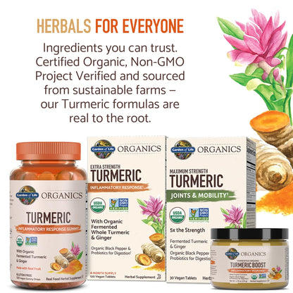 Garden of Life Organics Golden Milk Recovery & Nourishment Powder - 44mg Turmeric Curcumin (95% Curcuminoids), Ashwagandha - Organic Non-GMO Vegan & Gluten - dailyvitalstore
