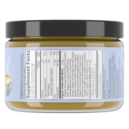 Garden of Life Organics Golden Milk Recovery & Nourishment Powder - 44mg Turmeric Curcumin (95% Curcuminoids), Ashwagandha - Organic Non-GMO Vegan & Gluten - dailyvitalstore
