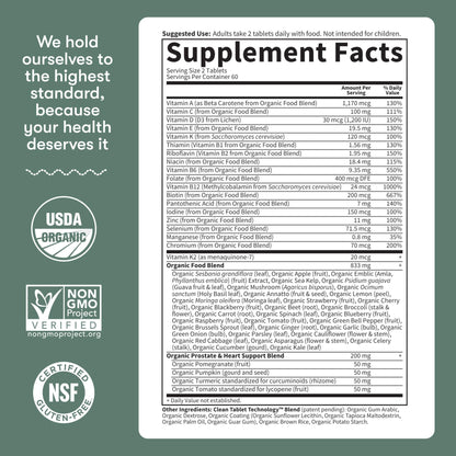 Garden of Life Organics Men's 40+ Multivitamin with Prostate Support, B12 & Vitamins – Vegan Daily Whole Food Multivitamin, Non-GMO, Certified Organic, 120 Tablets - dailyvitalstore