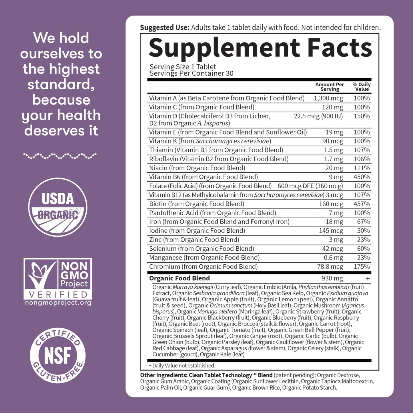 Garden of Life Organics Prenatal Vitamin: Folate for Energy & Healthy Fetal Development, Non-constipating Iron, Vitamin C, B6, B12, D3 – Organic, Non-GMO, Gluten-Free, Vegan, 30 Day Supply - dailyvitalstore