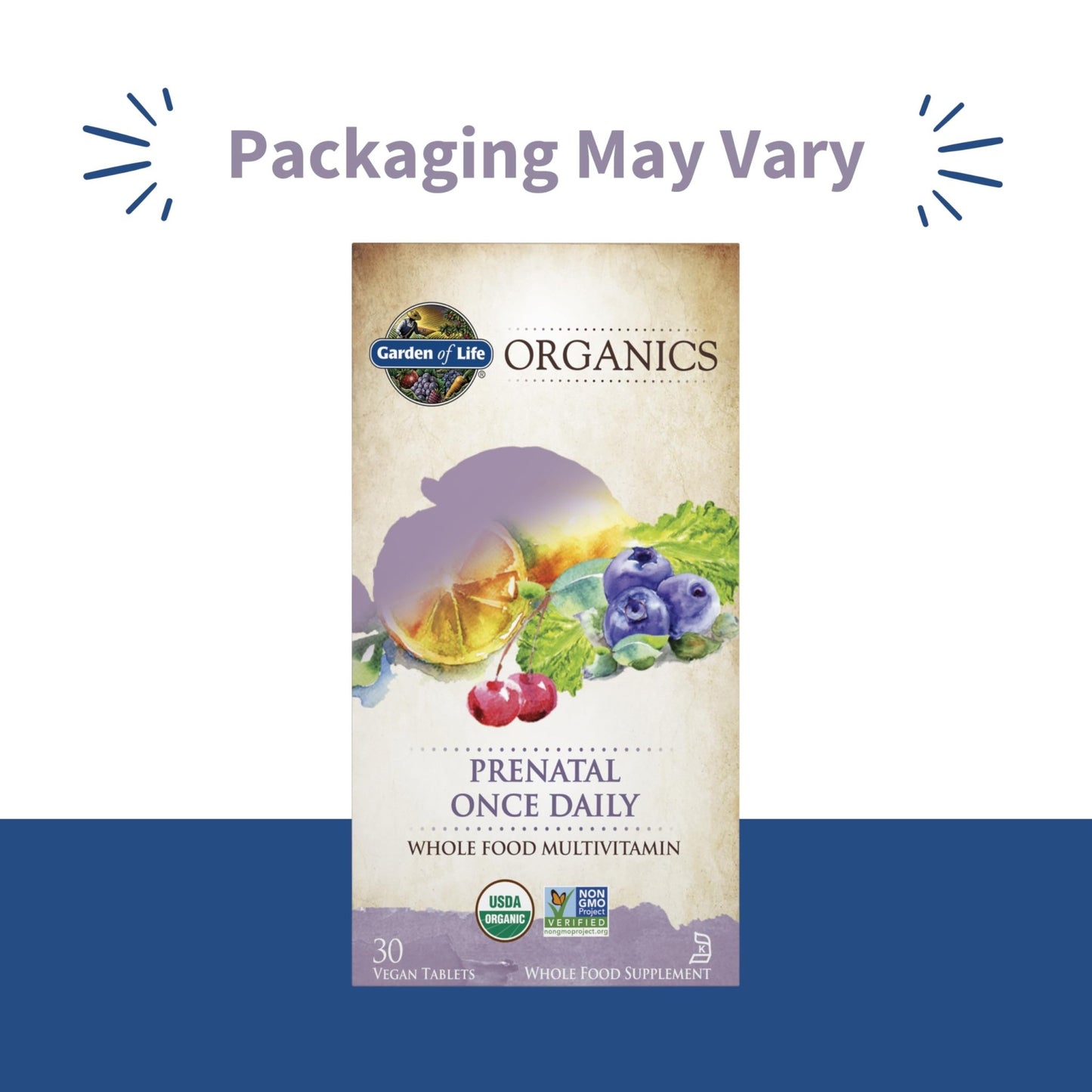 Garden of Life Organics Prenatal Vitamin: Folate for Energy & Healthy Fetal Development, Non-constipating Iron, Vitamin C, B6, B12, D3 – Organic, Non-GMO, Gluten-Free, Vegan, 30 Day Supply - dailyvitalstore