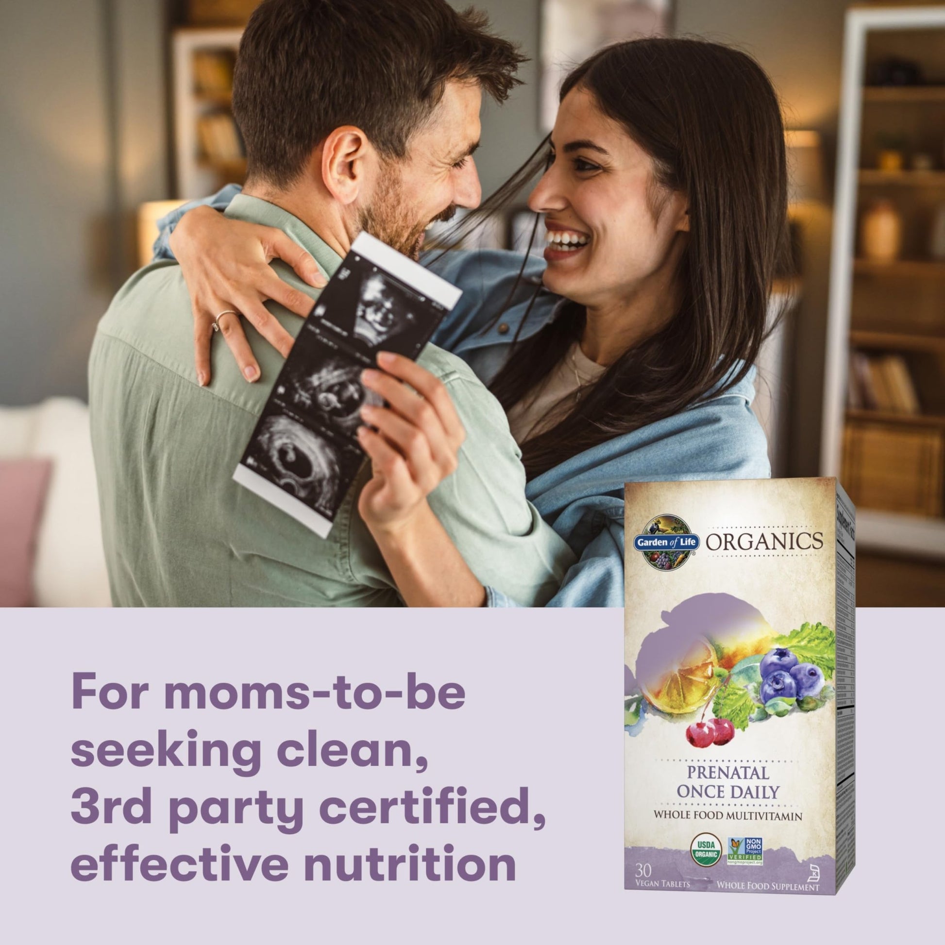 Garden of Life Organics Prenatal Vitamin: Folate for Energy & Healthy Fetal Development, Non-constipating Iron, Vitamin C, B6, B12, D3 – Organic, Non-GMO, Gluten-Free, Vegan, 30 Day Supply - dailyvitalstore