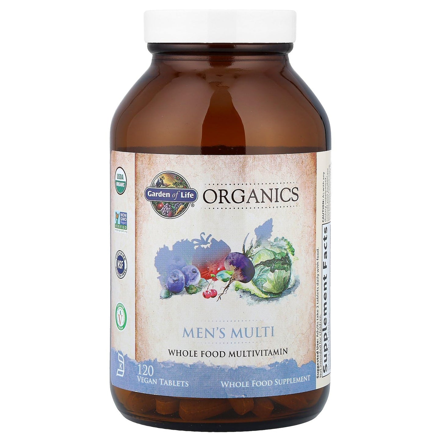 Garden of Life Organics Whole Food Multivitamin for Men, 120 Tablets, Vegan Mens Vitamins and Minerals for Health and Well-Being, Certified Organic Vegan Multi - dailyvitalstore