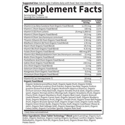 Garden of Life Organics Whole Food Multivitamin for Men, 120 Tablets, Vegan Mens Vitamins and Minerals for Health and Well-Being, Certified Organic Vegan Multi - dailyvitalstore