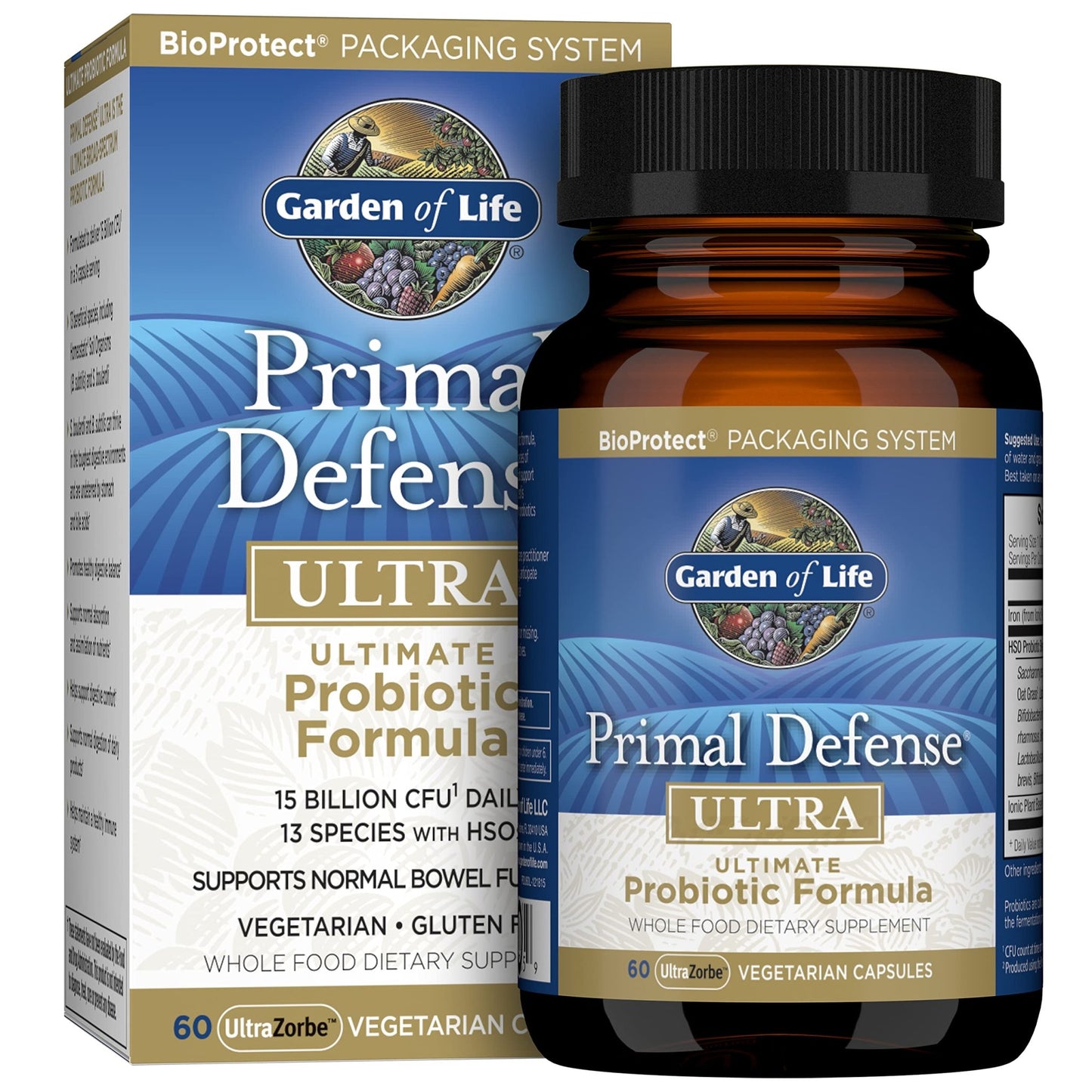 Garden of Life Probiotics for Digestive Health and Gut Health Balance, Primal Defense Ultra Ultimate Formula, 15 Billion CFU and 13 Strains Plus HSOs, - dailyvitalstore
