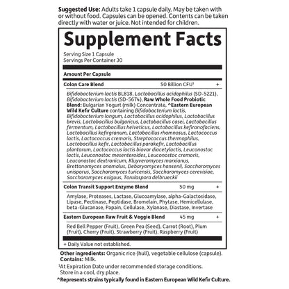 Garden of Life Probiotics for Women and Men - Raw Probiotics Colon Care 50 Billion CFU and Enzymes, Shelf Stable Once Daily Acidophilus Probiotic for Regularity - dailyvitalstore