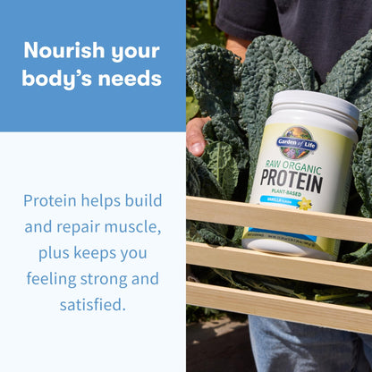 Garden Of Life Protein Powder, Vegan Protein Powder, Bcaa, Probiotics & Digestive Enzymes, Gluten & Lactose Free, Vanilla, 23.28 Ounce - dailyvitalstore
