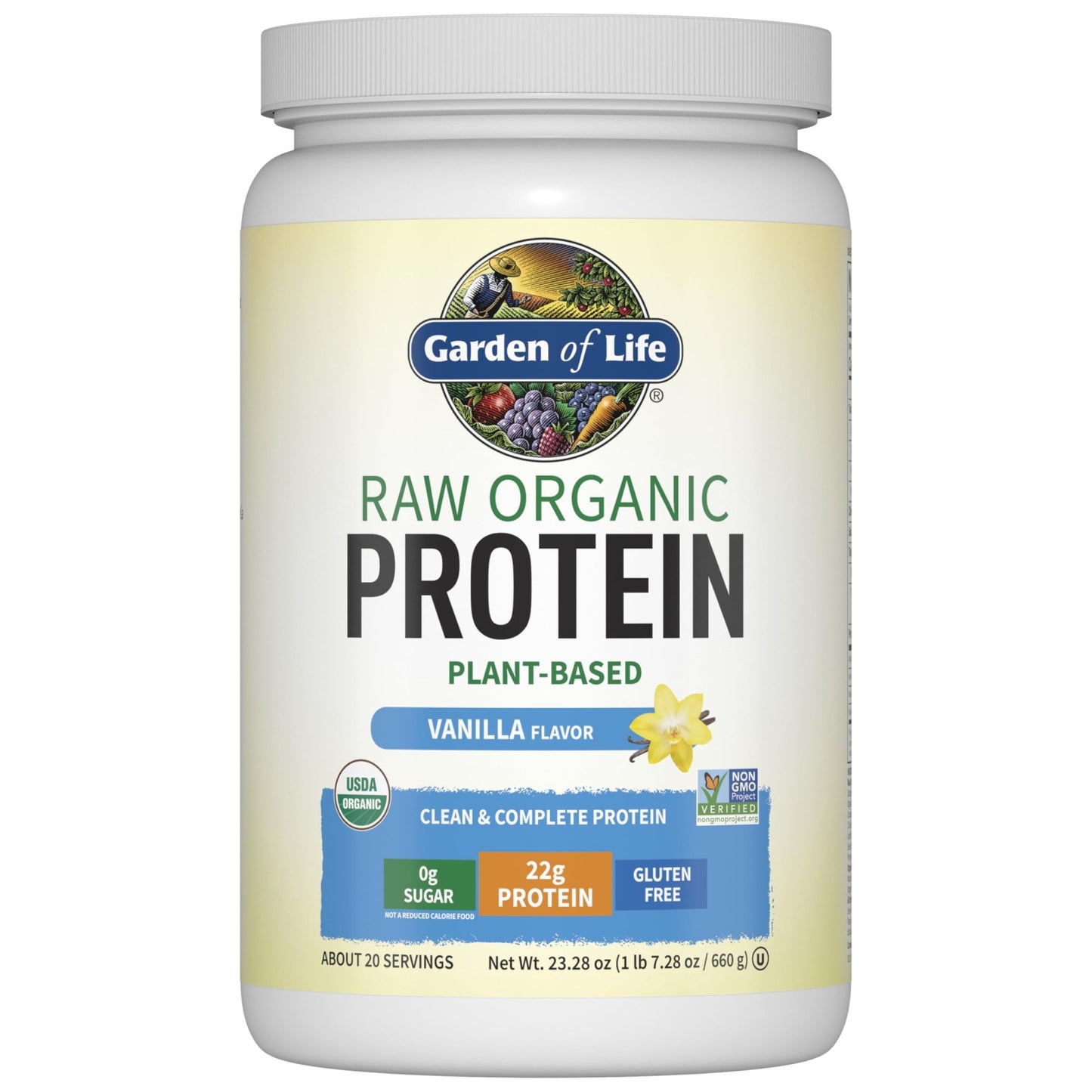 Garden Of Life Protein Powder, Vegan Protein Powder, Bcaa, Probiotics & Digestive Enzymes, Gluten & Lactose Free, Vanilla, 23.28 Ounce - dailyvitalstore