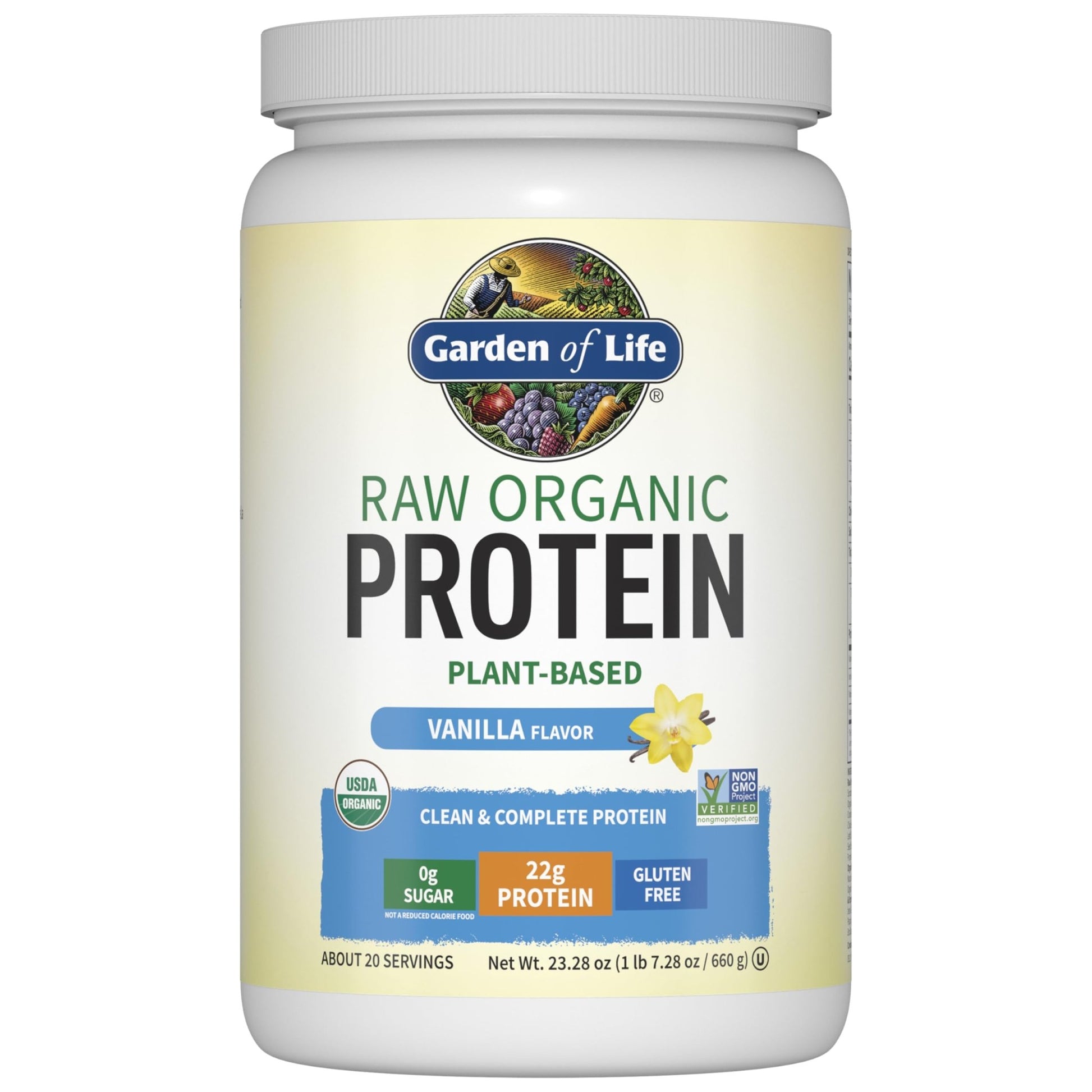 Garden Of Life Protein Powder, Vegan Protein Powder, Bcaa, Probiotics & Digestive Enzymes, Gluten & Lactose Free, Vanilla, 23.28 Ounce - dailyvitalstore