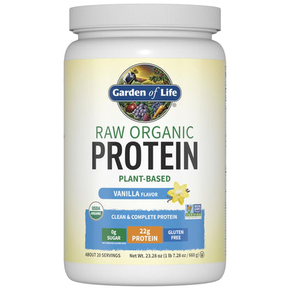 Garden Of Life Protein Powder, Vegan Protein Powder, Bcaa, Probiotics & Digestive Enzymes, Gluten & Lactose Free, Vanilla, 23.28 Ounce - dailyvitalstore