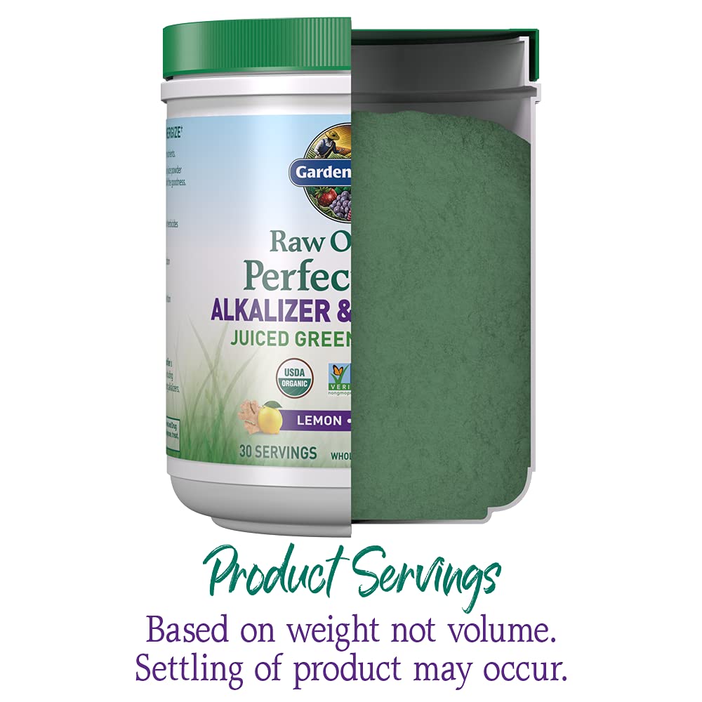 Garden of Life Raw Organic Perfect Food Alkalizer and Detoxifier, Lemon Ginger Flavored Superfood Powder Supplement, 30 Servings - dailyvitalstore