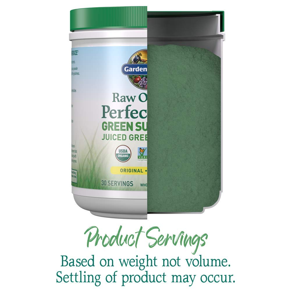 Garden of Life Raw Organic Perfect Food Green Superfood Juiced Greens Powder - Original Stevia-Free, 30 Servings, Non-GMO, Gluten Free Whole Food Dietary - dailyvitalstore