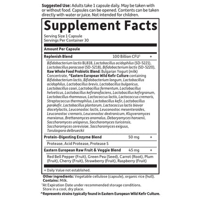 Garden of Life Raw Probiotics for Women and Men with Digestive Enzymes, 100 Billion CFU, Clinically Studied Strains, Shelf Stable, 30 Capsules - dailyvitalstore