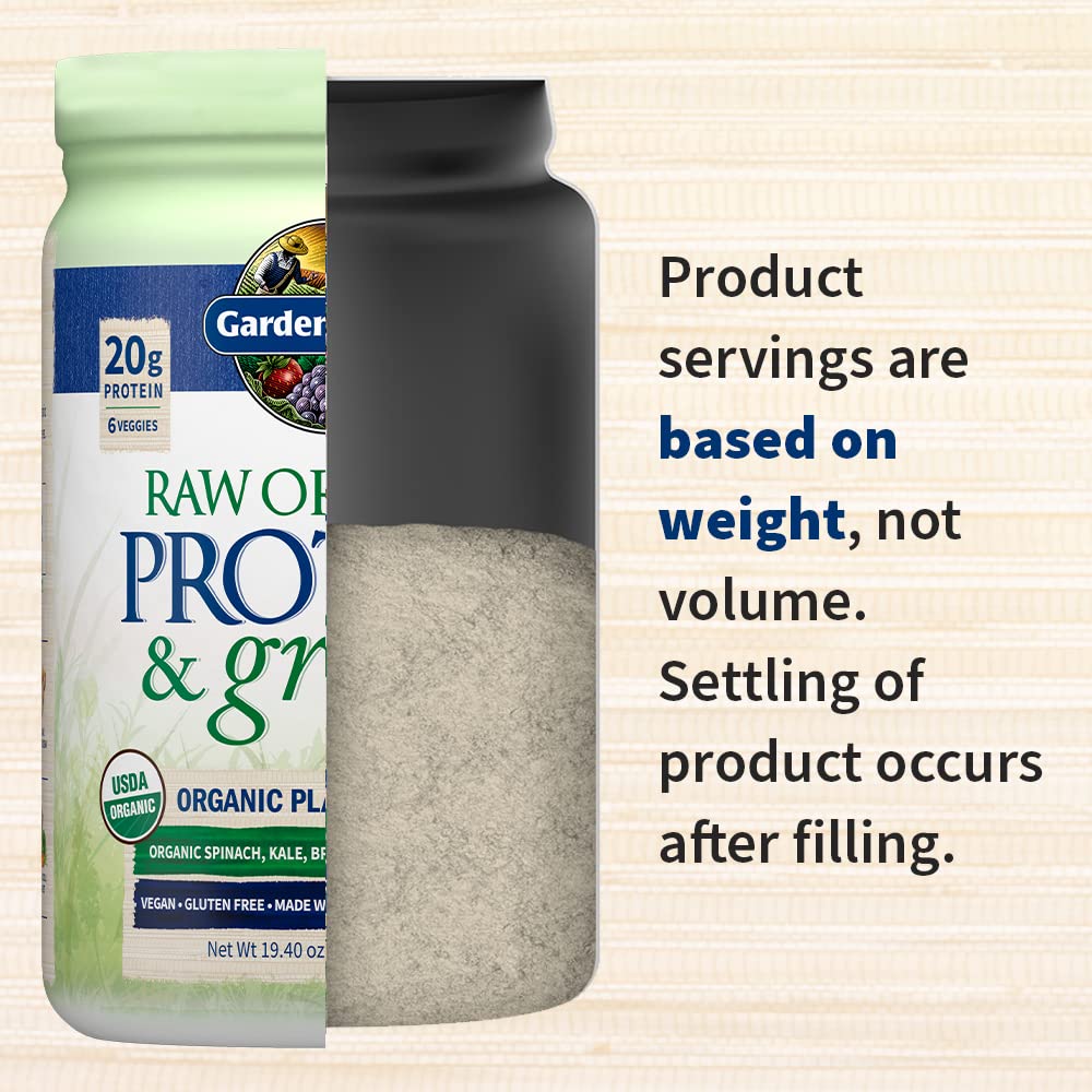 Garden of Life Raw Protein & Greens Vanilla Protein Powder – 20g Plant Based Greens Powder, Probiotics & Enzymes, Post-Workout Recovery, Vegan, Gluten-Free, Non-GMO, 20 Servings - dailyvitalstore