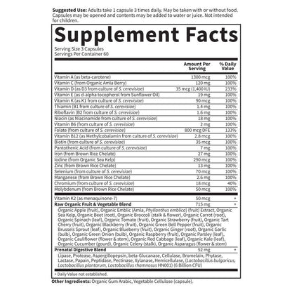 Garden Of Life, Raw Vitamin Code Prenatal, 180 Vegetarian Capsules - dailyvitalstore