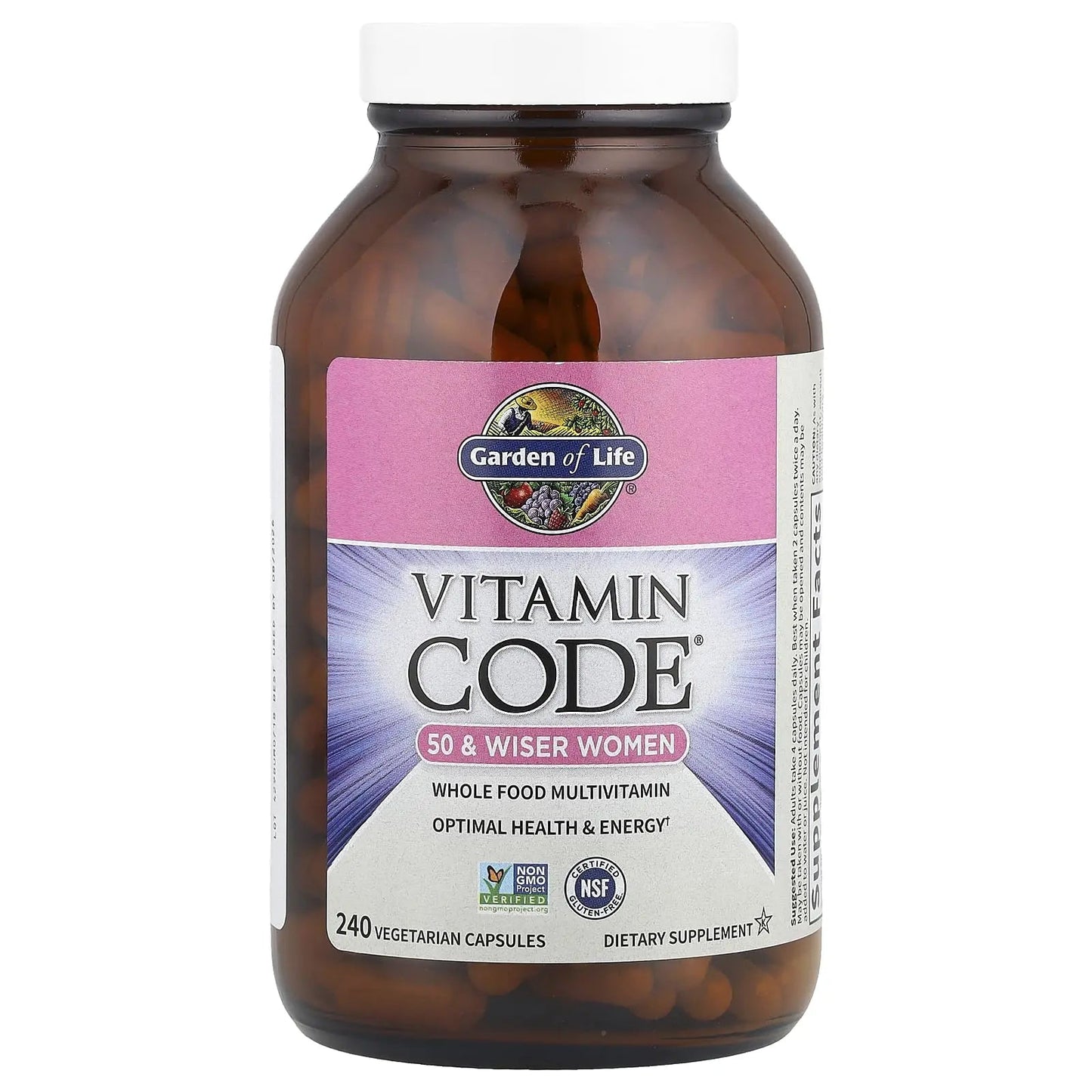 Garden of Life Vitamin Code Multivitamin for Women 50 & Over, B Vitamins, A, C, D3, E & K, CoQ10, Probiotics & Enzymes - dailyvitalstore