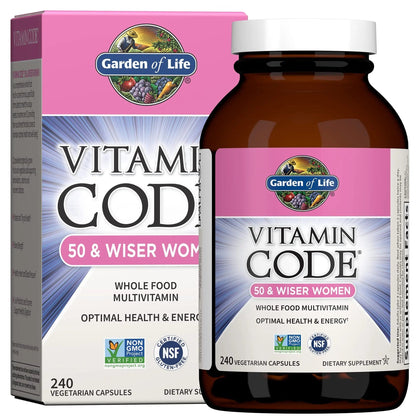 Garden of Life Vitamin Code Multivitamin for Women 50 & Over, B Vitamins, A, C, D3, E & K, CoQ10, Probiotics & Enzymes - dailyvitalstore