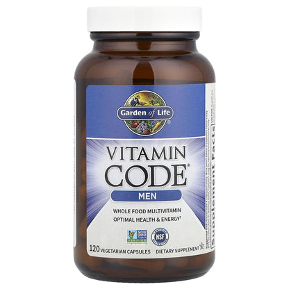 Garden of Life Vitamin Code Whole Food Multivitamin for Men - 120 Capsules, Vitamins for Men, Fruit & Veggie Blend and Probiotics for Energy - dailyvitalstore