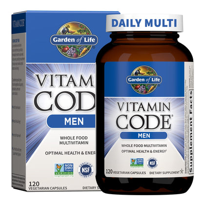 Garden of Life Vitamin Code Whole Food Multivitamin for Men - 120 Capsules, Vitamins for Men, Fruit & Veggie Blend and Probiotics for Energy - dailyvitalstore