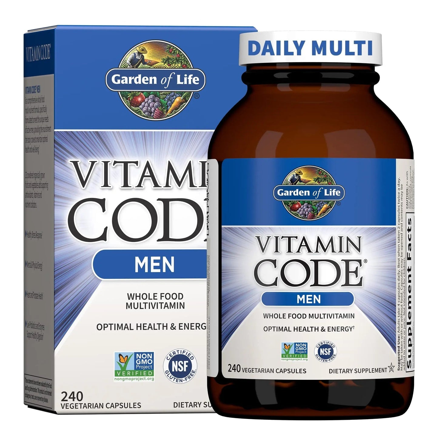 Garden of Life Vitamin Code, Whole Food Multivitamin for Men, 240 Vegetarian Capsules - dailyvitalstore