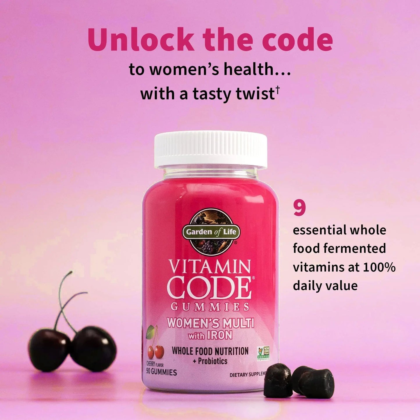 Garden of Life Vitamin Code Women’s Multivitamin Gummy with Iron: Folate, Biotin, D3 & B12 for Hair, Skin & Nails - dailyvitalstore