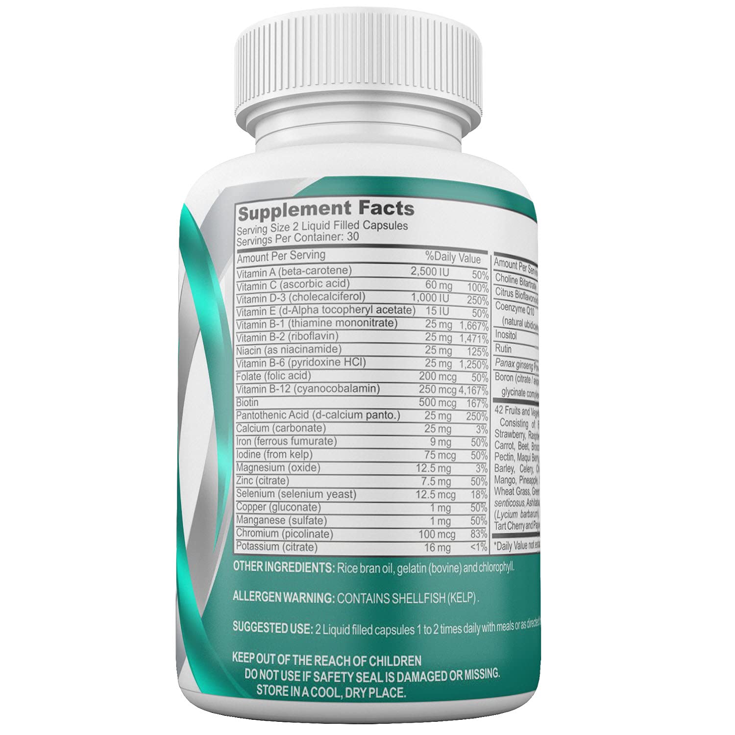 Gastric Bypass Vitamins with Iron Plus 42 Super Fruits & Vegetables for Post Bariatric Surgery Must Haves, Quick-Dissolve Gel Caps - dailyvitalstore