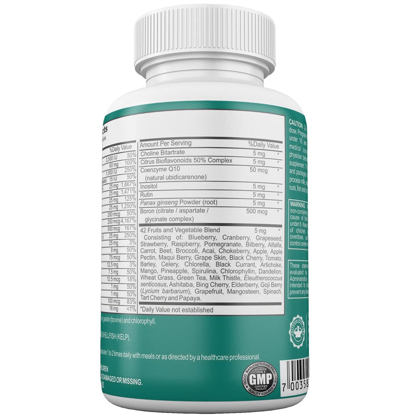 Gastric Bypass Vitamins with Iron Plus 42 Super Fruits & Vegetables for Post Bariatric Surgery Must Haves, Quick-Dissolve Gel Caps - dailyvitalstore