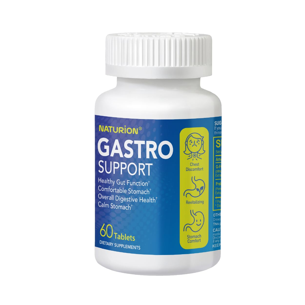 Gastro Support – Digestive Health Supplement with G-FOS Blend, Organic Ginger Root, Licorice Extract, Mastic Gum & Pomegranate – Supports Digestive Comfort & Gut Balance – 60 Tablets, 60 Day Supply - dailyvitalstore