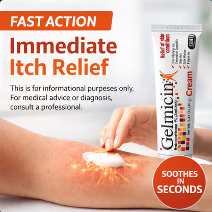 Gelmicin Cream 40g Skin Allergies, Skin Itch, Skin Rashes, Poison Ivy Relief- Contains 1.41 oz - dailyvitalstore