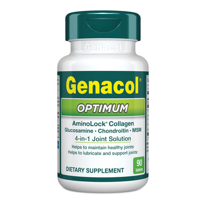Genacol Optimum – Glucosamine, Chondroitin, MSM and Ultra-Hydrolyzed Collagen Tablets, Maintains Healthy Joints, Protects & Lubricate Cartilage, 90 Tablets (30-Day Supply) - dailyvitalstore