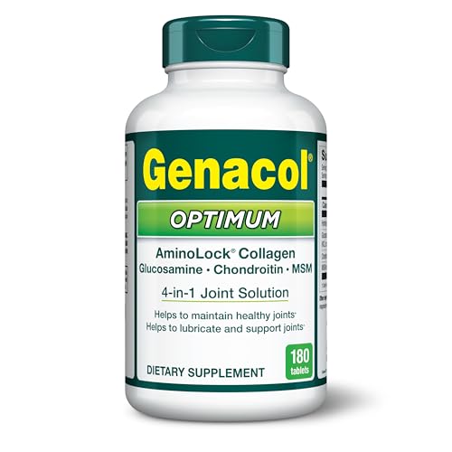 Genacol Optimum – Glucosamine, Chondroitin, MSM & Ultra-Hydrolyzed Collagen, Joint Support Tablets, 180 Count (60-Day Supply) - dailyvitalstore