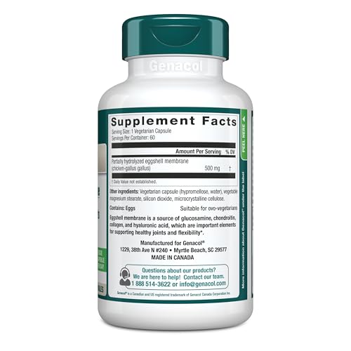 Genacol Ovoflex – Natural Eggshell Membrane Supplement, Support Healthy Joints & Flexibility, Vegetarian Solution for Joint Care, Results in 7 Days, Value Pack, 60 Capsules (60-Day Supply) - dailyvitalstore