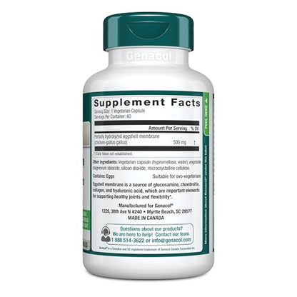 Genacol Ovoflex – Natural Eggshell Membrane Supplement, Support Healthy Joints & Flexibility, Vegetarian Solution for Joint Care, Results in 7 Days, Value Pack, 60 Capsules (60-Day Supply) - dailyvitalstore