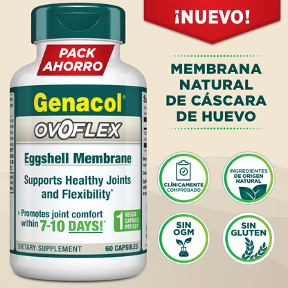 Genacol Ovoflex – Natural Eggshell Membrane Supplement, Support Healthy Joints & Flexibility, Vegetarian Solution for Joint Care, Results in 7 Days, Value Pack, 60 Capsules (60-Day Supply) - dailyvitalstore