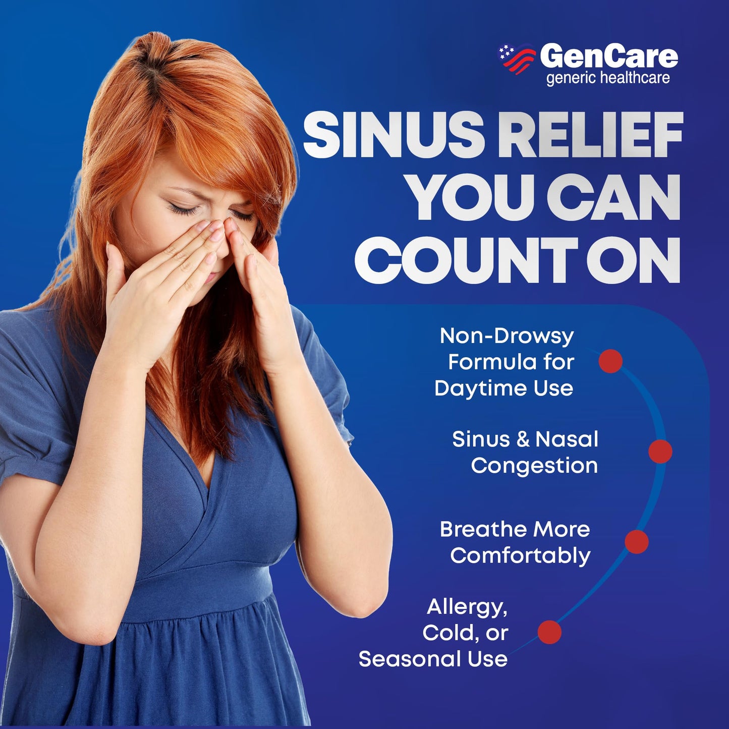 GenCare Nasal Decongestant PE – Phenylephrine HCl 10mg Tablets (Bulk 300 Count) Non-Drowsy Sinus Pressure Relief & Nasal Congestion Relief, Stuffy Nose Decongestants for Adults – Compare to Sudafed PE - dailyvitalstore
