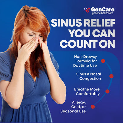 GenCare Nasal Decongestant PE – Phenylephrine HCl 10mg Tablets (Bulk 300 Count) Non-Drowsy Sinus Pressure Relief & Nasal Congestion Relief, Stuffy Nose Decongestants for Adults – Compare to Sudafed PE - dailyvitalstore