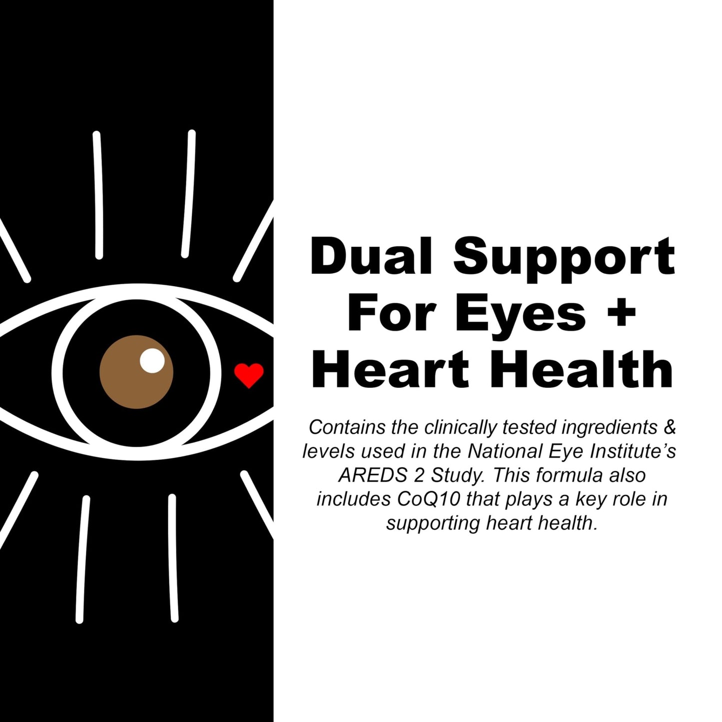 Generic4ME AREDS 2 SoftGels, 100 mg CoQ10 for Heart Health, 500 mg Vitamin C, 400 IU Vitamin E, 10 mg Lutein, 2 mg Zeaxanthin, 80 mg Zinc, 2 mg Copper - Supports Eye Health - 100 Mini SoftGels - dailyvitalstore