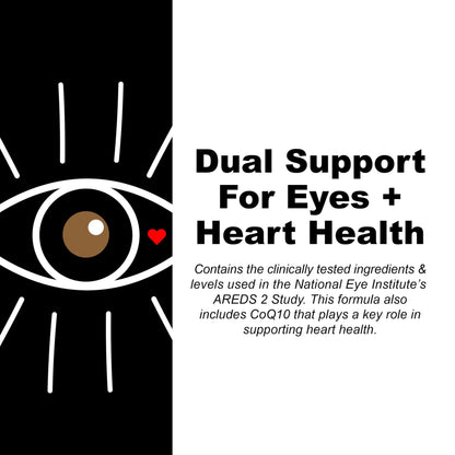 Generic4ME AREDS 2 SoftGels, 100 mg CoQ10 for Heart Health, 500 mg Vitamin C, 400 IU Vitamin E, 10 mg Lutein, 2 mg Zeaxanthin, 80 mg Zinc, 2 mg Copper - Supports Eye Health - 100 Mini SoftGels - dailyvitalstore