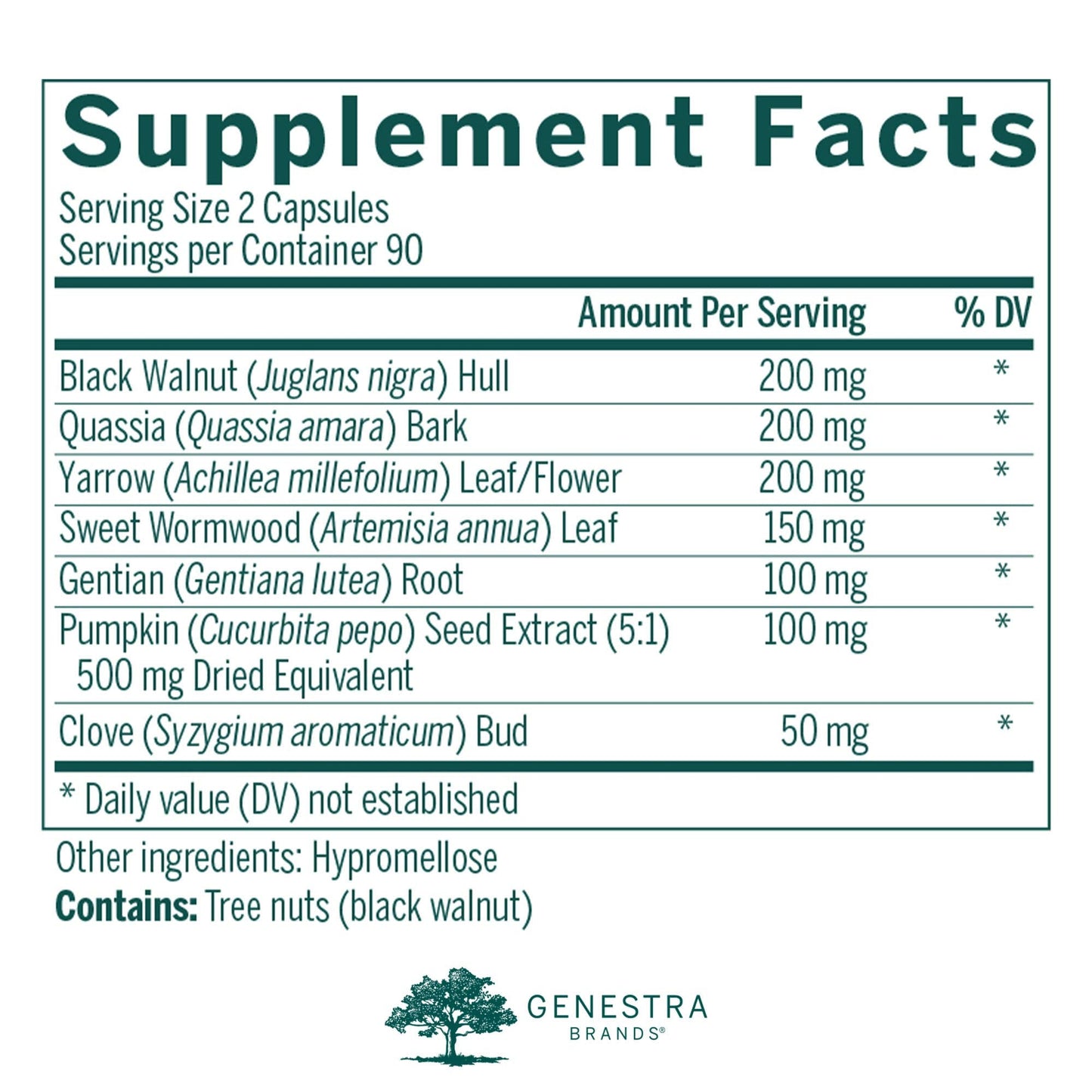 Genestra Brands Black Walnut Capsules | Herbal Formula to Support Digestive Health | 90 Capsules - dailyvitalstore