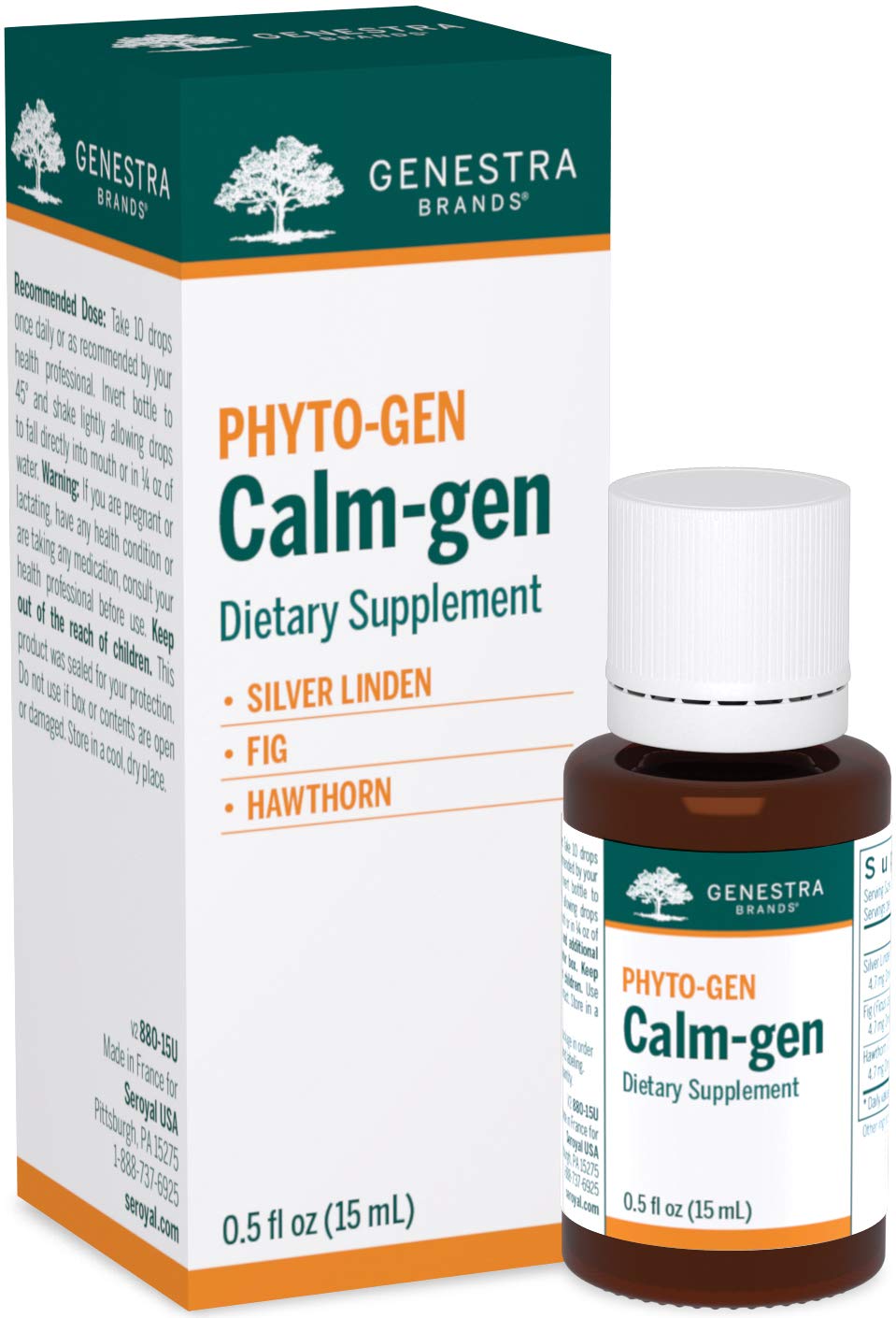 Genestra Brands Calm-gen | Silver Linden, Fig, and Hawthorn Herbal Supplement | 0.5 fl. oz. - dailyvitalstore
