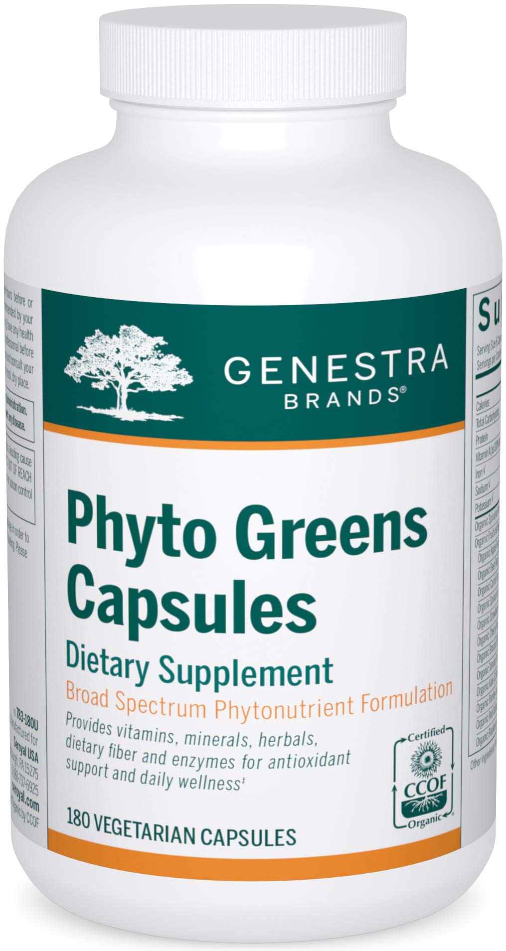 Genestra Brands Phyto Greens Capsules | Vitamins, Dietary Fiber and Enzymes for Optimum Nutrition | 180 Capsules - dailyvitalstore